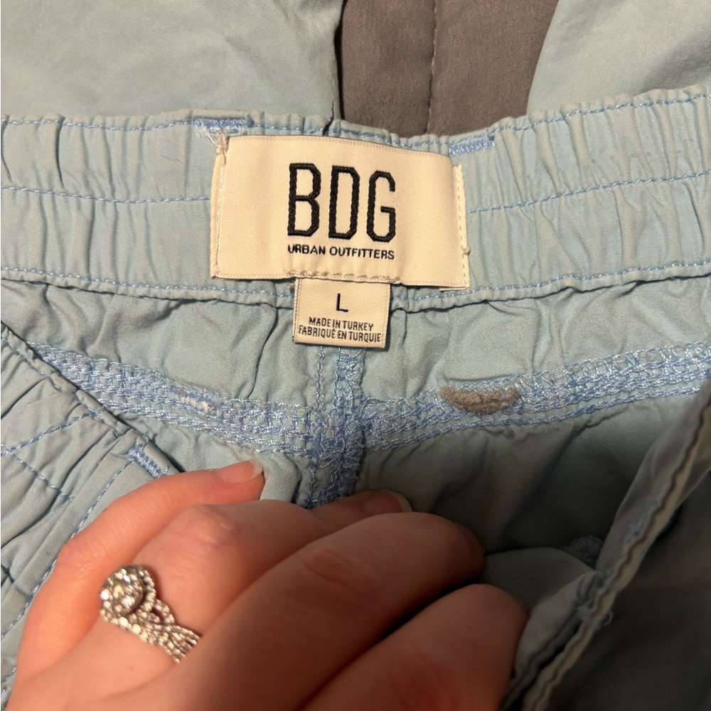 BDG Light Blue Elastic Waist Cargo Pants Womens Size Large - Picture 2 of 9